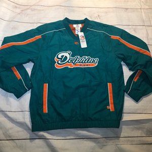 Miami Dolphins VTG Windbreaker Pullover NWT Sz: M